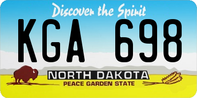 ND license plate KGA698
