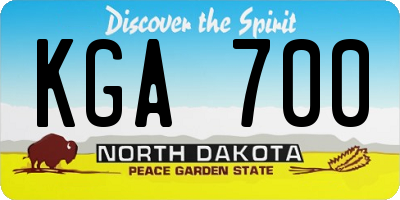 ND license plate KGA700