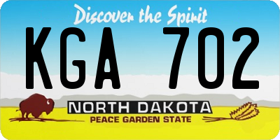ND license plate KGA702