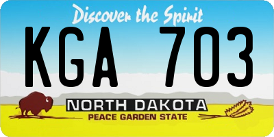 ND license plate KGA703