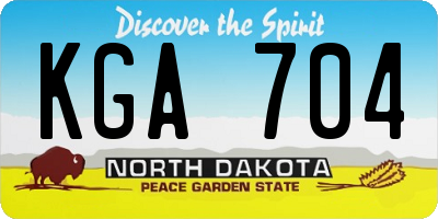 ND license plate KGA704