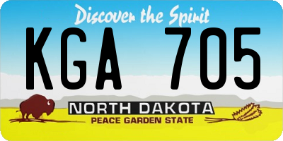 ND license plate KGA705