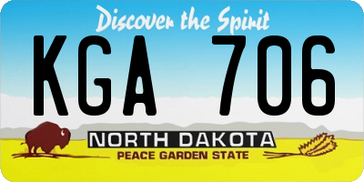 ND license plate KGA706