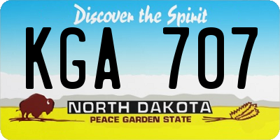 ND license plate KGA707
