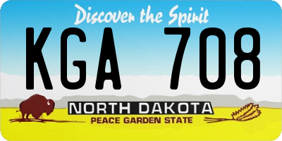 ND license plate KGA708