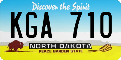 ND license plate KGA710
