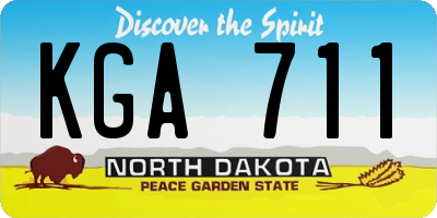 ND license plate KGA711