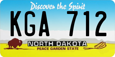 ND license plate KGA712