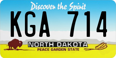 ND license plate KGA714