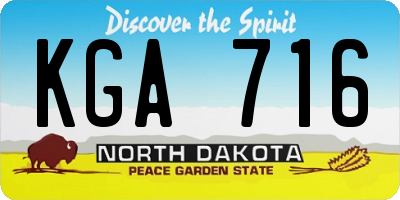 ND license plate KGA716