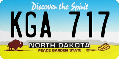 ND license plate KGA717