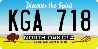 ND license plate KGA718