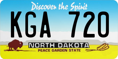 ND license plate KGA720