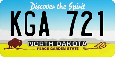 ND license plate KGA721