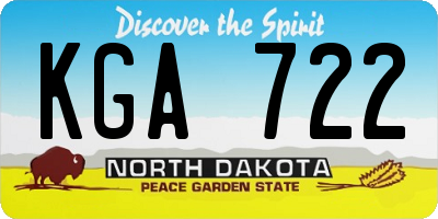 ND license plate KGA722