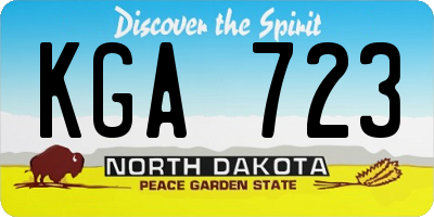 ND license plate KGA723