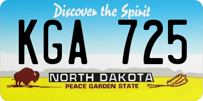 ND license plate KGA725