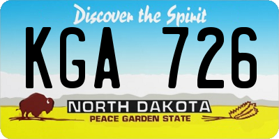 ND license plate KGA726
