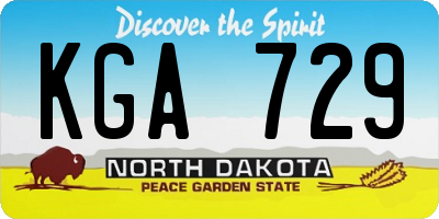 ND license plate KGA729