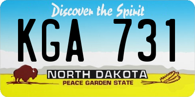 ND license plate KGA731