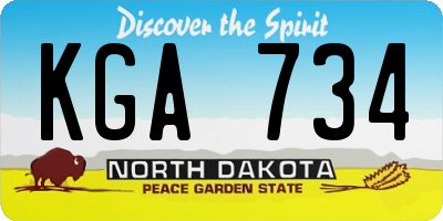 ND license plate KGA734