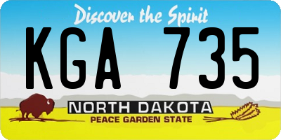 ND license plate KGA735