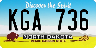 ND license plate KGA736