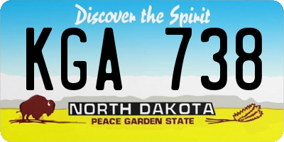 ND license plate KGA738