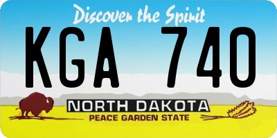 ND license plate KGA740