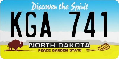 ND license plate KGA741