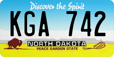 ND license plate KGA742
