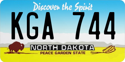 ND license plate KGA744
