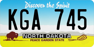 ND license plate KGA745