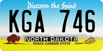 ND license plate KGA746