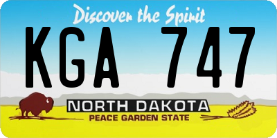 ND license plate KGA747