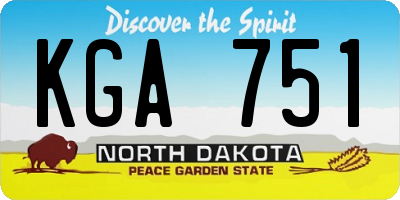 ND license plate KGA751