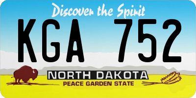 ND license plate KGA752