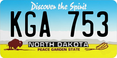 ND license plate KGA753
