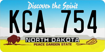 ND license plate KGA754