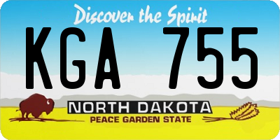 ND license plate KGA755