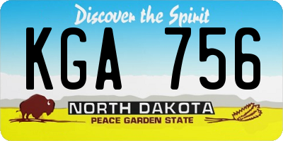 ND license plate KGA756