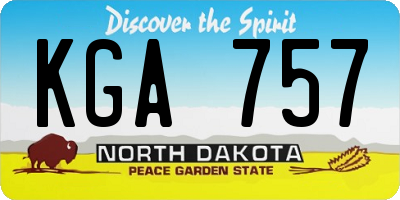 ND license plate KGA757