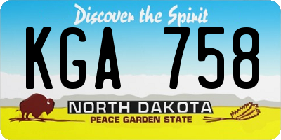 ND license plate KGA758