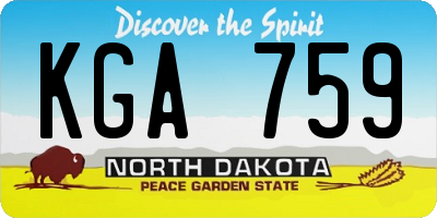 ND license plate KGA759