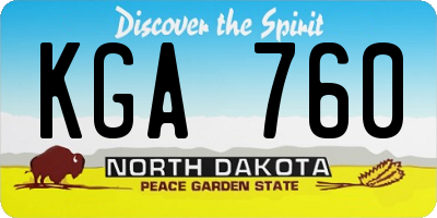 ND license plate KGA760