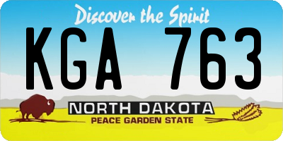 ND license plate KGA763