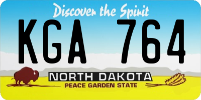 ND license plate KGA764