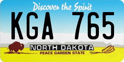 ND license plate KGA765