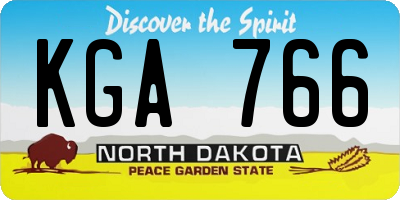 ND license plate KGA766
