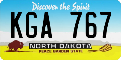 ND license plate KGA767